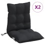 Cojines para silla con respaldo bajo 2 uds tela Oxford negro en Decoración | Comprar online en Foru.es