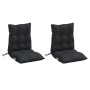 Cojines para silla con respaldo bajo 2 uds tela Oxford negro en Decoración | Comprar online en Foru.es