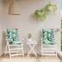 Cojines de silla de respaldo bajo 2 uds tela estampado de hojas en Decoración | Comprar online en Foru.es