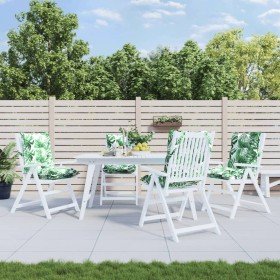 Cojines para silla respaldo bajo 4 uds tela estampado de hojas en Decoración | Comprar online en Foru.es