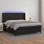 Cama box spring colchón y LED cuero sintético negro 180x200 cm de vidaXL, Camas y somieres - Ref: Foro24-3139277, Precio: 629...