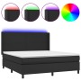 Cama box spring colchón y LED cuero sintético negro 180x200 cm de vidaXL, Camas y somieres - Ref: Foro24-3139277, Precio: 629...