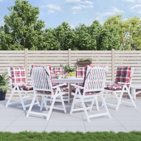 Cojines para silla respaldo bajo 6 uds tela Oxford cuadros rojo en Decoración | Comprar online en Foru.es