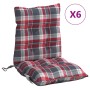 Cojines para silla respaldo bajo 6 uds tela Oxford cuadros rojo en Decoración | Comprar online en Foru.es