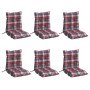 Cojines para silla respaldo bajo 6 uds tela Oxford cuadros rojo en Decoración | Comprar online en Foru.es
