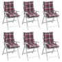 Cojines para silla respaldo bajo 6 uds tela Oxford cuadros rojo en Decoración | Comprar online en Foru.es