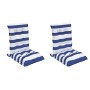 Cojines silla respaldo bajo 2 uds tela Oxford rayas azul blanco en Decoración | Comprar online en Foru.es