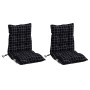 Cojines de silla respaldo bajo 2 uds tela Oxford cuadros negro en Decoración | Comprar online en Foru.es