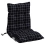 Cojines de silla respaldo bajo 2 uds tela Oxford cuadros negro en Decoración | Comprar online en Foru.es