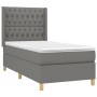 Cama box spring colchón y luces LED tela gris oscuro 90x200 cm de vidaXL, Camas y somieres - Ref: Foro24-3139086, Precio: 391...