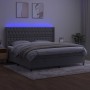 Cama box spring colchón y LED terciopelo gris claro 200x200 cm de vidaXL, Camas y somieres - Ref: Foro24-3139763, Precio: 714...