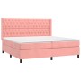 Cama box spring colchón y LED terciopelo rosa 200x200 cm de vidaXL, Camas y somieres - Ref: Foro24-3139768, Precio: 681,27 €,...