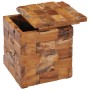 Taburete con almacenamiento madera maciza de teca de vidaXL, Taburetes y sillas plegables - Ref: Foro24-281654, Precio: 175,8...