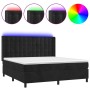 Cama box spring colchón y LED terciopelo negro 160x200 cm de vidaXL, Camas y somieres - Ref: Foro24-3139813, Precio: 559,04 €...