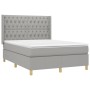 Cama box spring colchón y luces LED tela gris claro 140x190 cm de vidaXL, Camas y somieres - Ref: Foro24-3139109, Precio: 527...
