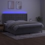 Cama box spring colchón y LED terciopelo gris claro 200x200 cm de vidaXL, Camas y somieres - Ref: Foro24-3139823, Precio: 635...