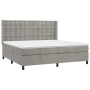 Cama box spring colchón y LED terciopelo gris claro 200x200 cm de vidaXL, Camas y somieres - Ref: Foro24-3139823, Precio: 635...