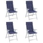 Cojines para silla con respaldo alto 4 uds tela azul marino en Decoración | Comprar online en Foru.es