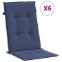 Cojines para silla con respaldo alto 6 uds tela azul marino en Decoración | Comprar online en Foru.es