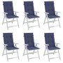 Cojines para silla con respaldo alto 6 uds tela azul marino en Decoración | Comprar online en Foru.es