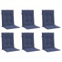 Cojines para silla con respaldo bajo 6 uds tela azul marino en Decoración | Comprar online en Foru.es