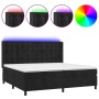 Cama box spring colchón y LED terciopelo negro 200x200 cm de vidaXL, Camas y somieres - Ref: Foro24-3139825, Precio: 644,80 €...