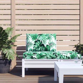 Cojines para palets 2 unidades tela estampado de hojas en Decoración | Comprar online en Foru.es