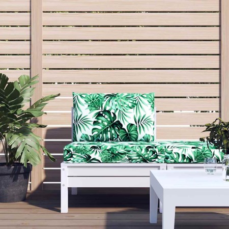 Cojines para palets 2 unidades tela estampado de hojas en Decoración | Comprar online en Foru.es