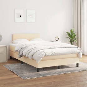 Cama box spring con colchón tela color crema 120x200 cm de vidaXL, Camas y somieres - Ref: Foro24-3139886, Precio: 370,21 €, ...