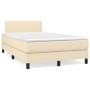 Cama box spring con colchón tela color crema 120x200 cm de vidaXL, Camas y somieres - Ref: Foro24-3139886, Precio: 370,21 €, ...