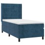 Cama box spring colchón y LED terciopelo azul oscuro 100x200 cm de vidaXL, Camas y somieres - Ref: Foro24-3139551, Precio: 37...