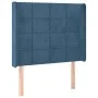 Box spring bed with mattress and LED dark blue velvet 100x200 cm by vidaXL, Beds and slatted bases - Ref: Foro24-3139551, Pri...
