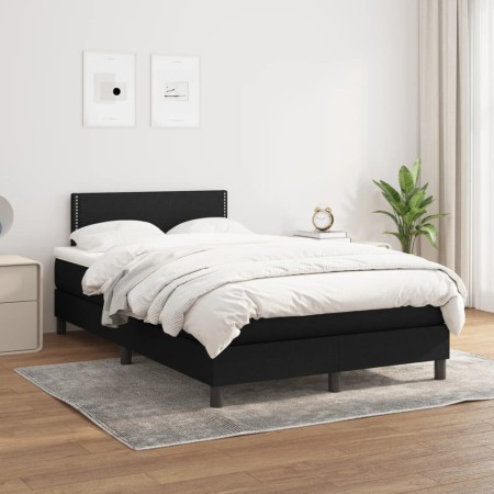 Cama box spring con colchón tela negro 120x200 cm de vidaXL, Camas y somieres - Ref: Foro24-3139963, Precio: 386,30 €, Descue...