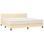 Cama box spring con colchón tela color crema 200x200 cm de vidaXL, Camas y somieres - Ref: Foro24-3139926, Precio: 552,79 €, ...