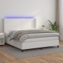 Cama box spring colchón y LED cuero sintético blanco 180x200 cm de vidaXL, Camas y somieres - Ref: Foro24-3139278, Precio: 65...