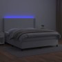 Cama box spring colchón y LED cuero sintético blanco 180x200 cm de vidaXL, Camas y somieres - Ref: Foro24-3139278, Precio: 65...