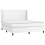 Cama box spring colchón y LED cuero sintético blanco 180x200 cm de vidaXL, Camas y somieres - Ref: Foro24-3139278, Precio: 65...