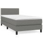 Cama box spring con colchón tela gris oscuro 90x200 cm de vidaXL, Camas y somieres - Ref: Foro24-3139946, Precio: 287,91 €, D...