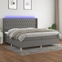 Cama box spring colchón y luces LED tela gris claro 200x200 cm de vidaXL, Camas y somieres - Ref: Foro24-3139142, Precio: 709...