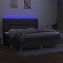 Cama box spring colchón y luces LED tela gris claro 200x200 cm de vidaXL, Camas y somieres - Ref: Foro24-3139142, Precio: 709...