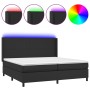 Cama box spring colchón y LED cuero sintético negro 200x200 cm de vidaXL, Camas y somieres - Ref: Foro24-3139283, Precio: 689...