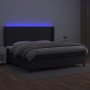 Cama box spring colchón y LED cuero sintético negro 200x200 cm de vidaXL, Camas y somieres - Ref: Foro24-3139283, Precio: 689...