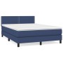 Cama box spring con colchón tela azul 140x200 cm de vidaXL, Camas y somieres - Ref: Foro24-3139983, Precio: 423,97 €, Descuen...
