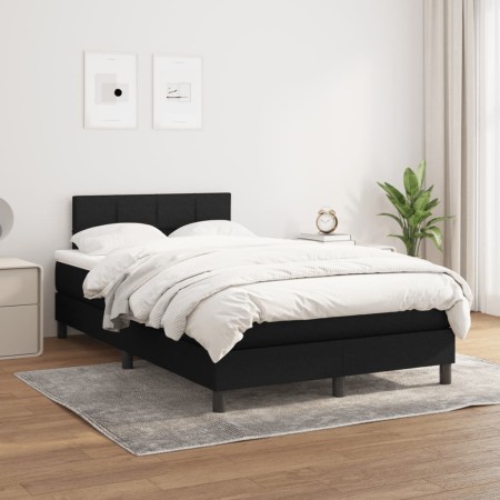 Cama box spring con colchón tela negro 120x200 cm de vidaXL, Camas y somieres - Ref: Foro24-3140043, Precio: 384,45 €, Descue...