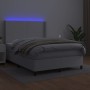 Cama box spring colchón y LED cuero sintético blanco 140x200 cm de vidaXL, Camas y somieres - Ref: Foro24-3139266, Precio: 53...
