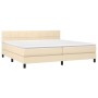 Cama box spring con colchón tela color crema 200x200 cm de vidaXL, Camas y somieres - Ref: Foro24-3140086, Precio: 535,84 €, ...