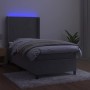 Cama box spring colchón y LED terciopelo gris claro 80x200 cm de vidaXL, Camas y somieres - Ref: Foro24-3139409, Precio: 331,...