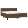 Cama box spring con colchón tela marrón oscuro 180x200 cm de vidaXL, Camas y somieres - Ref: Foro24-3140076, Precio: 541,08 €...
