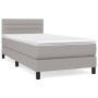Cama box spring con colchón tela gris claro 80x200 cm de vidaXL, Camas y somieres - Ref: Foro24-3140089, Precio: 274,55 €, De...
