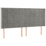 Cama box spring colchón y LED terciopelo gris claro 200x200 cm de vidaXL, Camas y somieres - Ref: Foro24-3139583, Precio: 617...